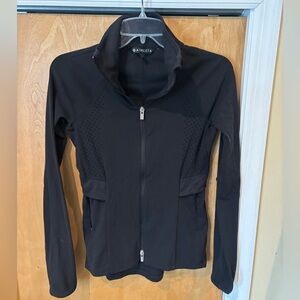 ATHLETA BLACK ZIP ATHLETIC SWEATSHIRT TOP XXS WORKOUT SWEATSHIRT